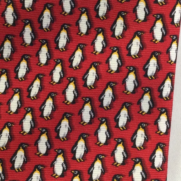 Tommy Hilfiger silk necktie. Penguins. - Picture 3 of 6